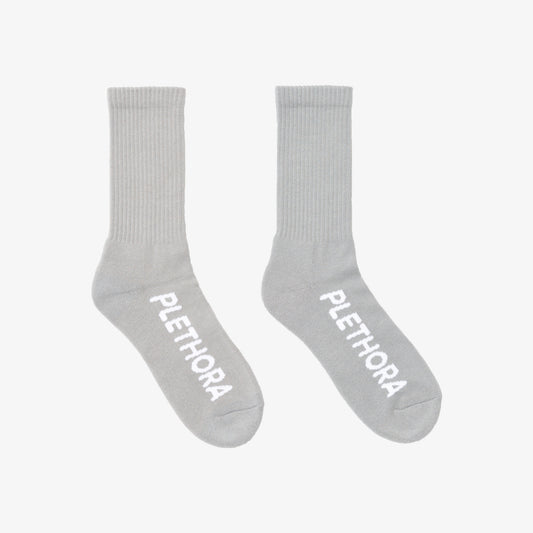 PLETHORA "Italic" Socks - Ash / White