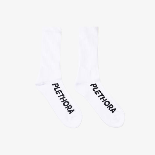 PLETHORA "Italic" Socks - White / Black